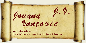 Jovana Vantović vizit kartica